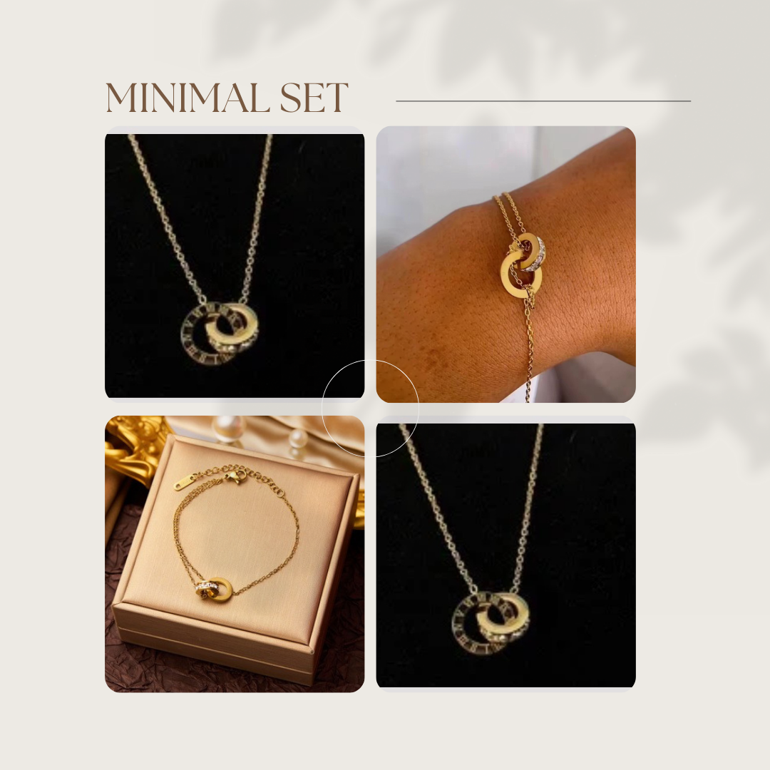Minimal Necklace & Bracelet Set